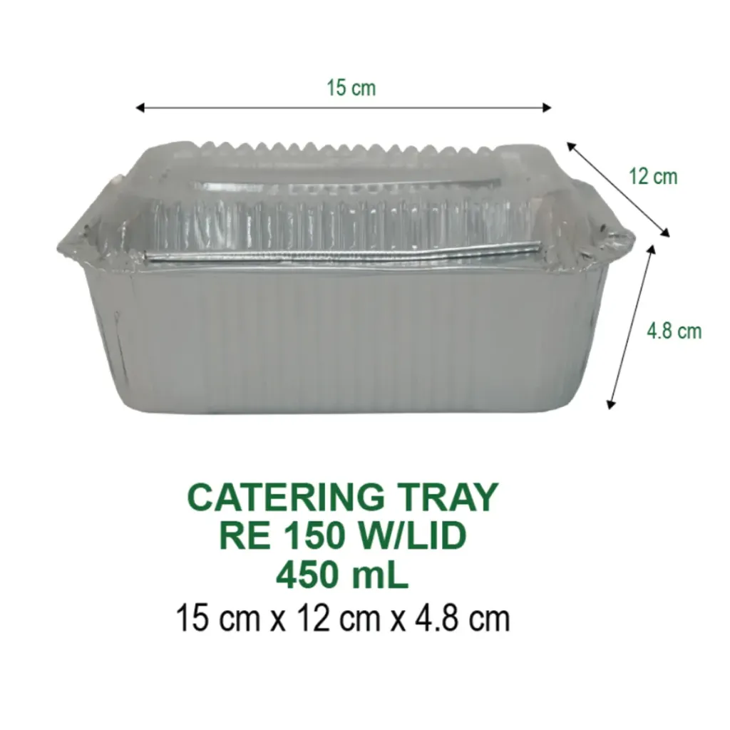 Aluminum Tray (RE150 (Rect 450mL Tray w/ Lid), /pc)