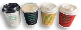 Coffee Cups and Lids (Double Wall Cups, 8oz, White, 25pcs)