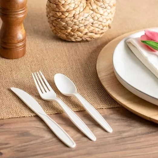 Cornstarch Biodegradable Cutlery (Spoon, 6 inch, Pack (25pcs))