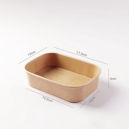 Rectangle Kraft Bowl (Bowl, 500mL, Pack (50pcs))