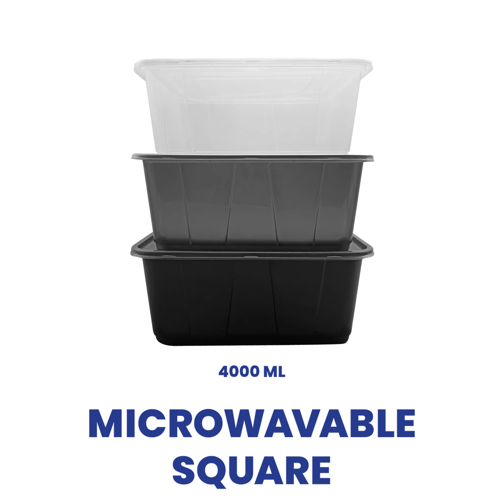 DoneWell MW Square (250mL, Clear Body / Clear Lid, Pack)