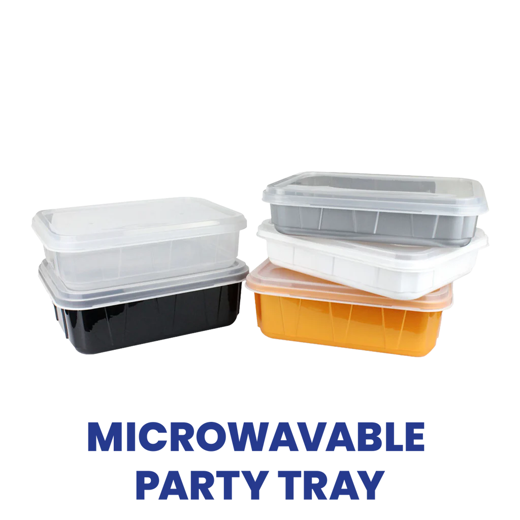 DoneWell MW Party Tray Container (3200mL, Transparent, /pc)