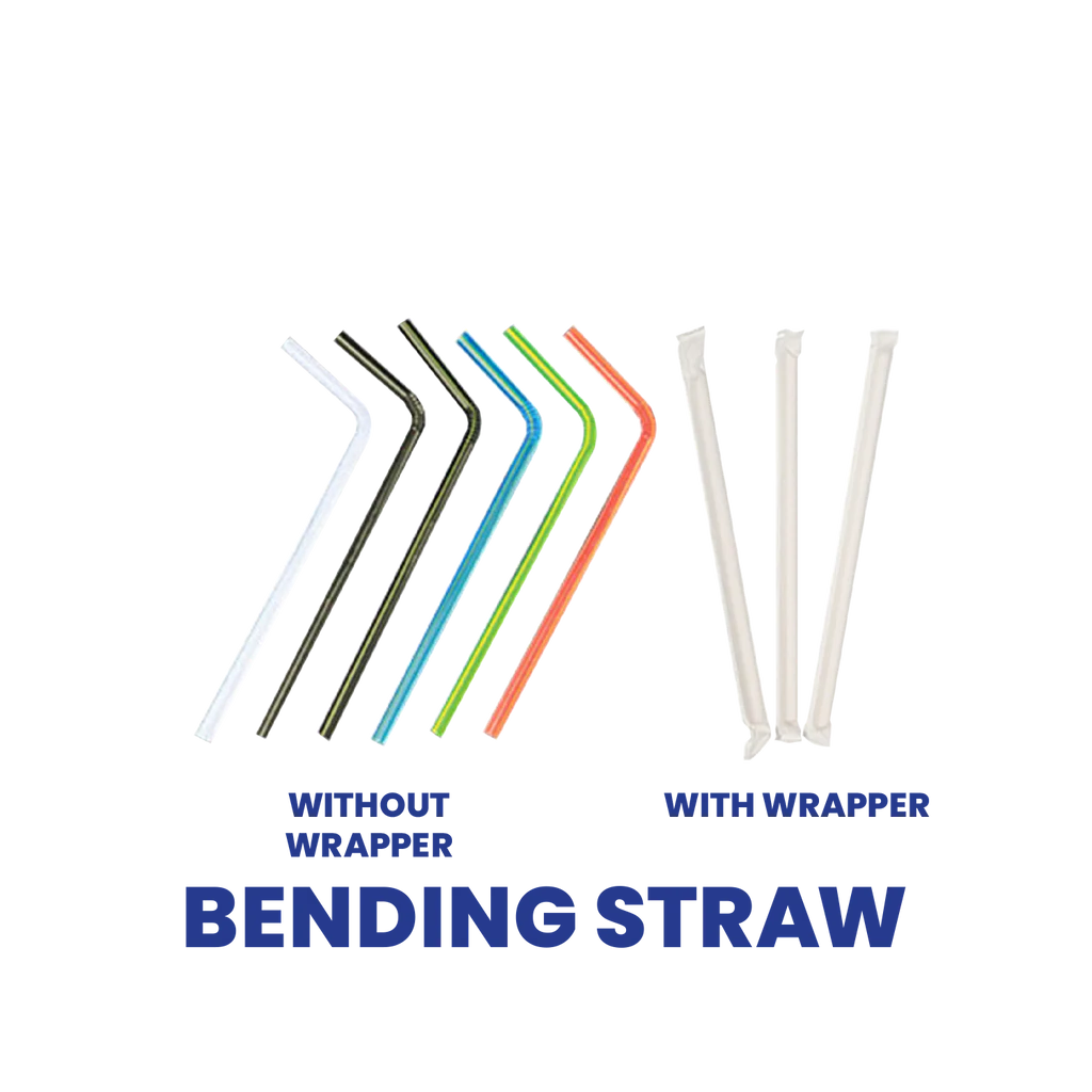 DW Bending Straw (Pack, without Wrapper, Regular 8.5in Plain White)