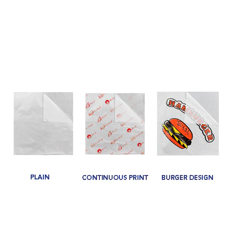 DW Hamburger Wrapper (w/ 2-Side Opening, 6x6in)  (Pack (100pcs), Plain (.0006))
