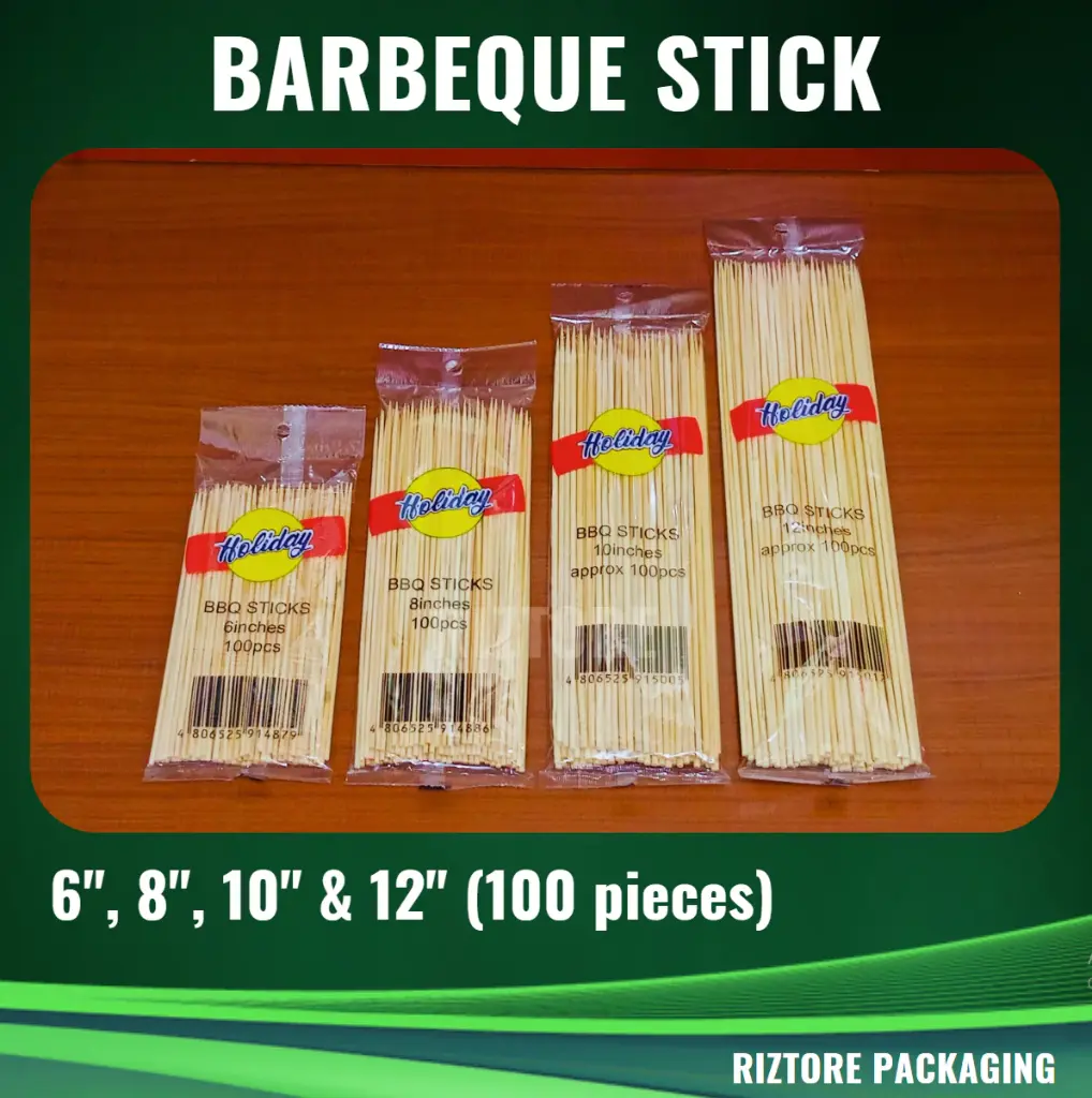 Holiday BBQ Sticks (2.5 x 6 in (150mm), Box (100pcs x 100packs))